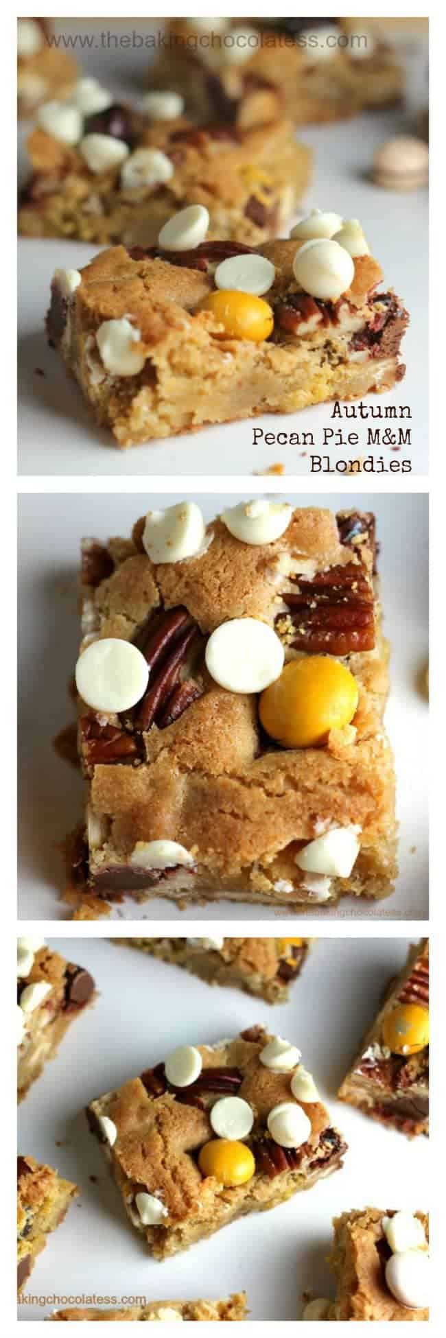 Autumn Pecan Pie M&M Blondies