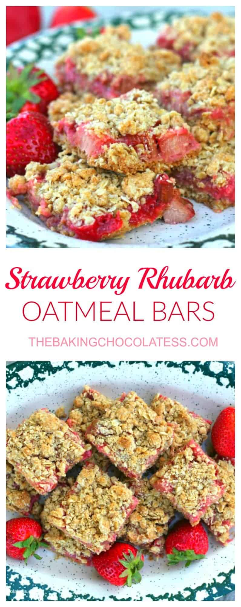 Awesome Strawberry Rhubarb Oatmeal Bars