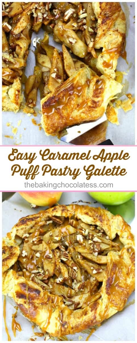 Easy Caramel Apple Puff Pastry Galette - - Tastes like Caramel Apple Strudel! Perfect for Fall and Apple lovers!