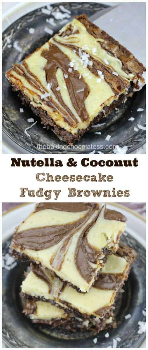 Nutella & Coconut Cheesecake Fudgy Brownies