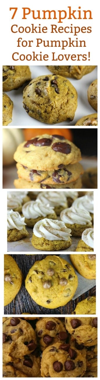7 Pumpkin Cookie Recipes for Pumpkin Cookie Lovers! - Here\'s 7 Pumpkin Cookie Recipes for Pumpkin Cookie Lovers like you and me for the Fall and Winter holidays. Now all we need is a big mug of coffee or a big glass of milk and maybe even Santa Claus. It\'s been known he loves pumpkin cookies too! 7 Pumpkin Cookie Recipes for Pumpkin Cookie Lovers! #Pumpkin #Cookies #Thanksgiving #Christmas #desserts