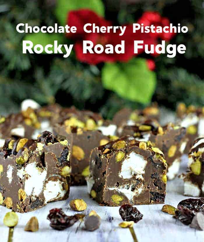 Chocolate Cherry Pistachio Rocky Road Fudge