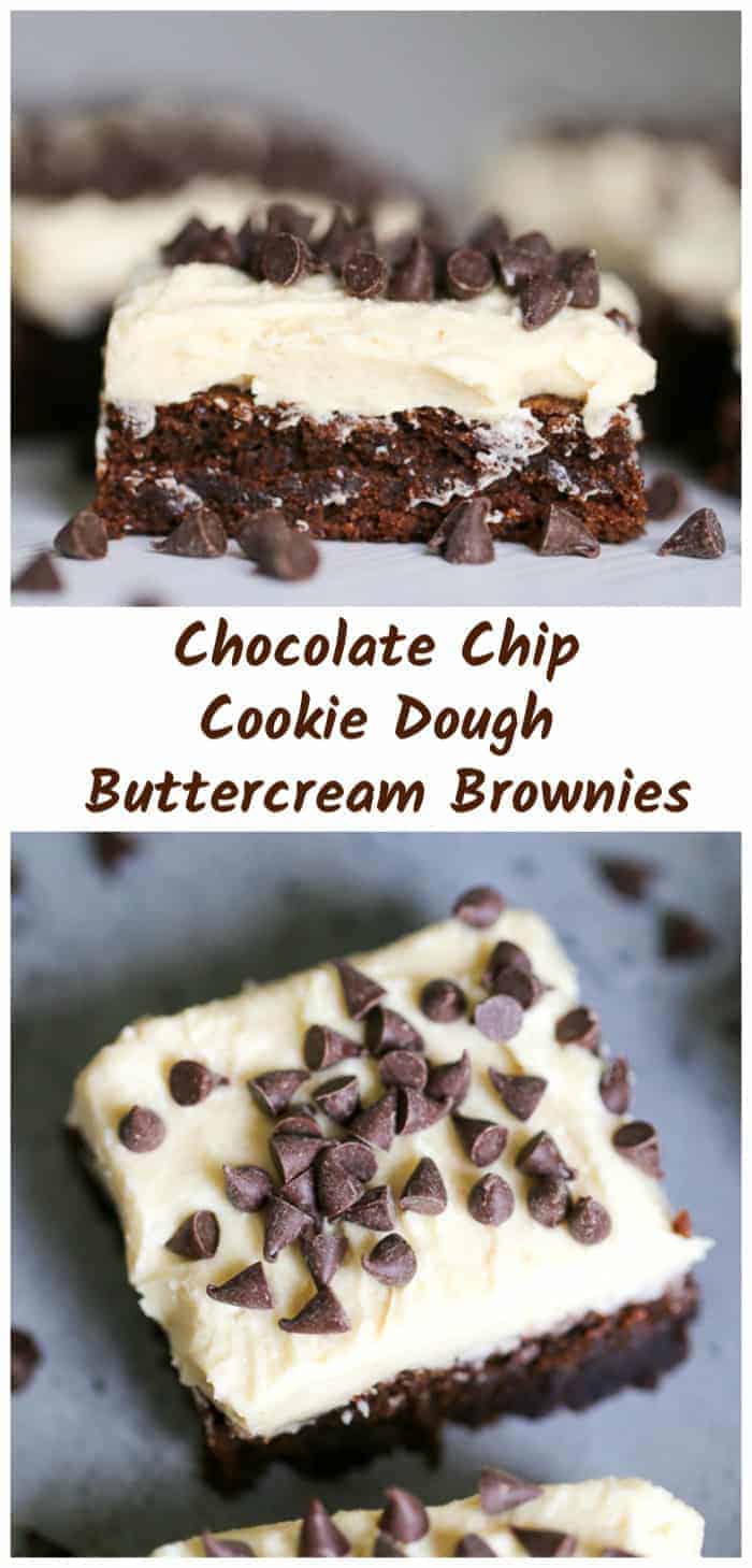 Chocolate Chip Cookie Dough Buttercream Brownies