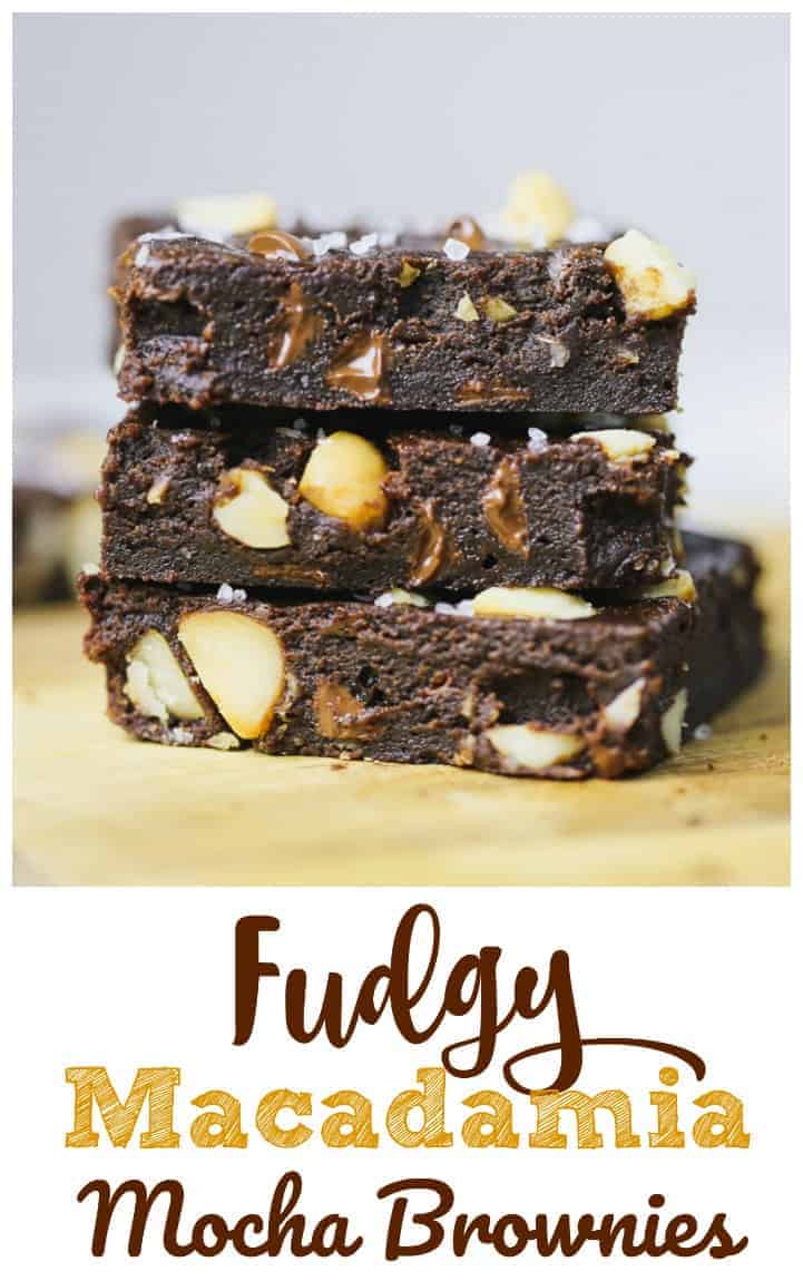 Fudgy Macadamia Mocha Brownies - If you love intense chocolate flavor, you’ll literally go nuts over these awesome Fudgy Macadamia Mocha Brownies! They’re rich and fudgy ultra chocolate brownies with chocolate chips, a subtle hint of coffee, a nice crunch of roasted macadamia nuts, a little sea salt. Top-level brownies minus all the calories of sugar. #Keystonepantry #Alluloserecipe