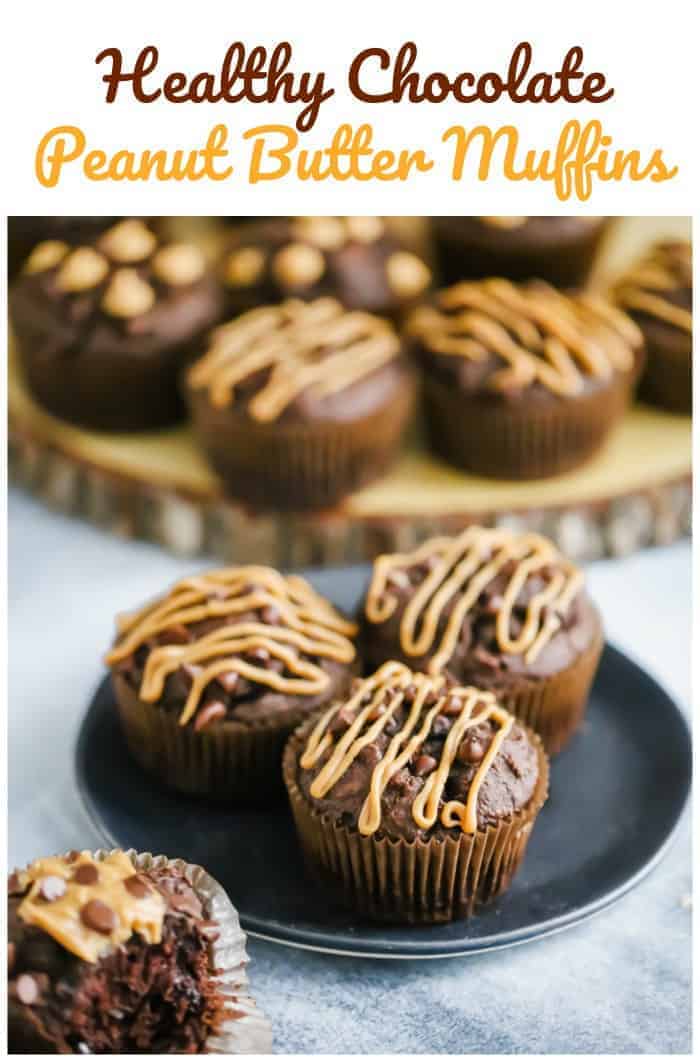Healthy Chocolate Peanut Butter Muffins