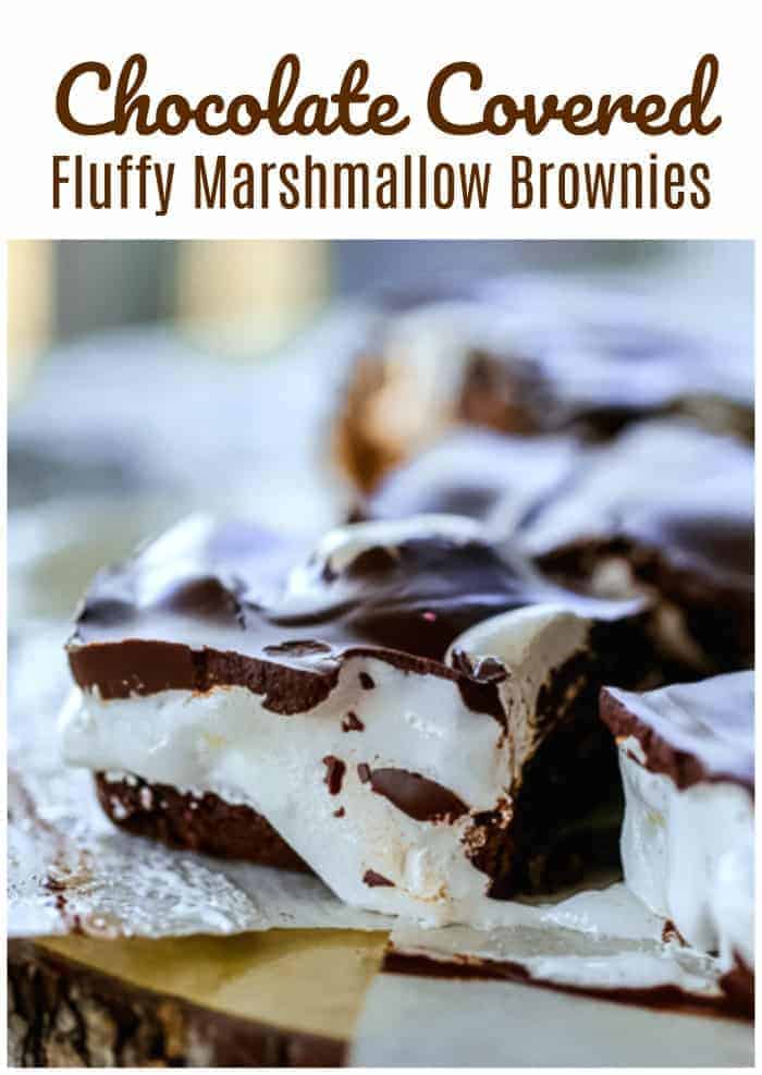 Chocolate Covered Fluffy Marshmallow Brownies
