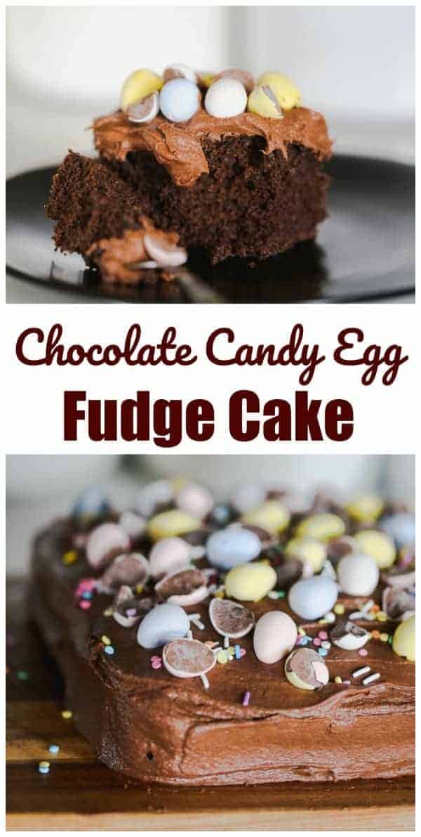 Chocolate Candy Egg Fudge Cake