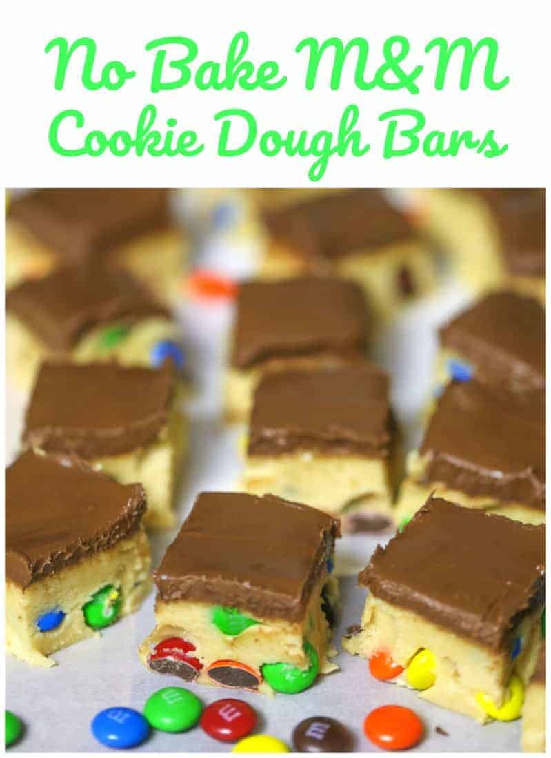 M&M Cookie Dough Bars (No-Bake)
