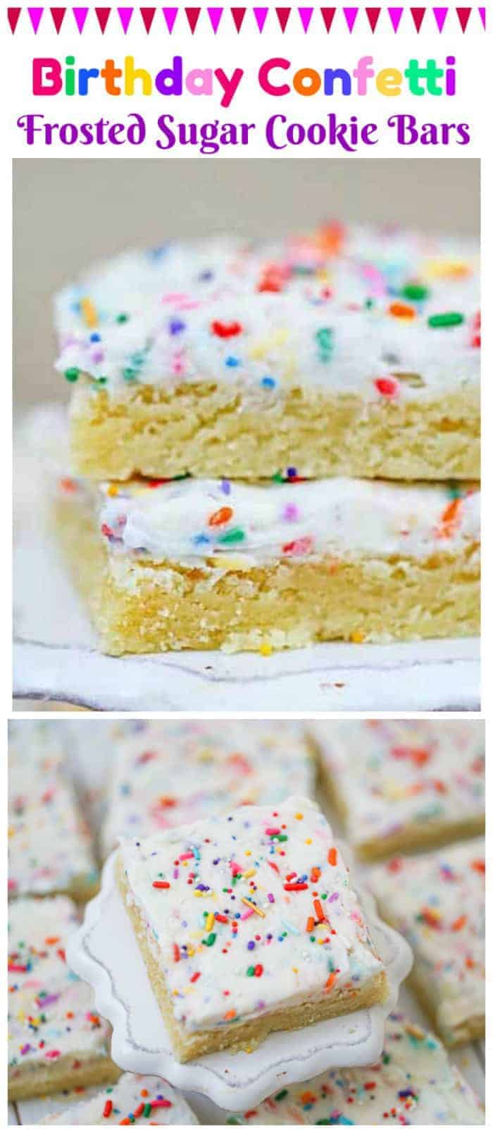 Birthday Confetti Frosted Sugar Cookie Bars
