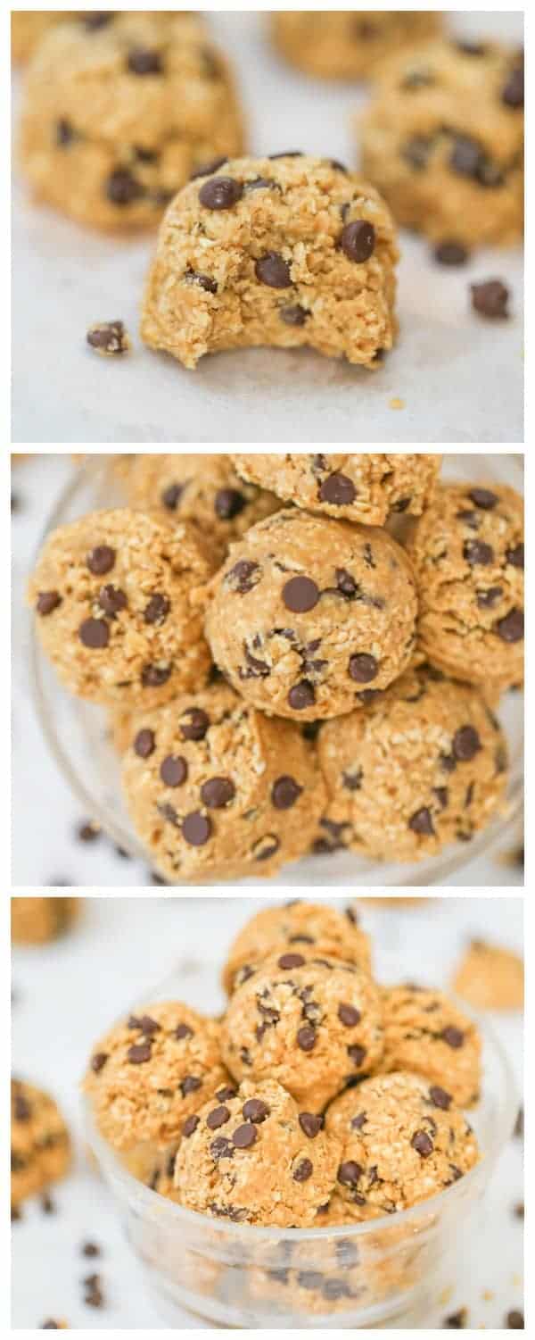 Healthy Chocolate Chip Cookie Dough Balls - GF option