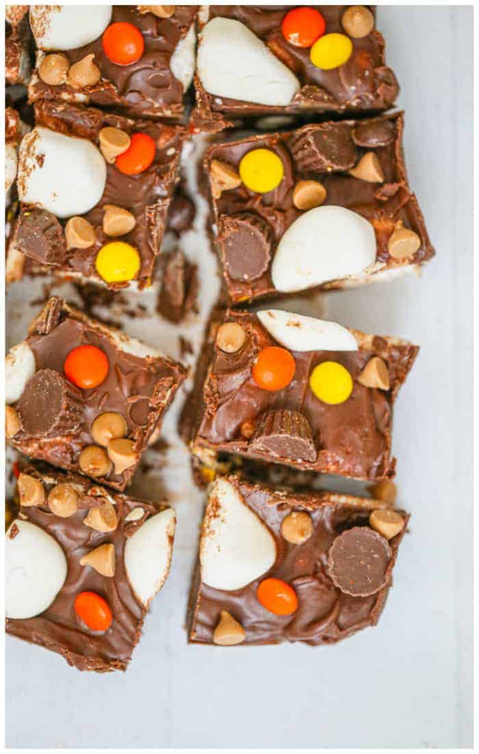 Heavenly Chocolate Peanut Butter Marshmallow Squares