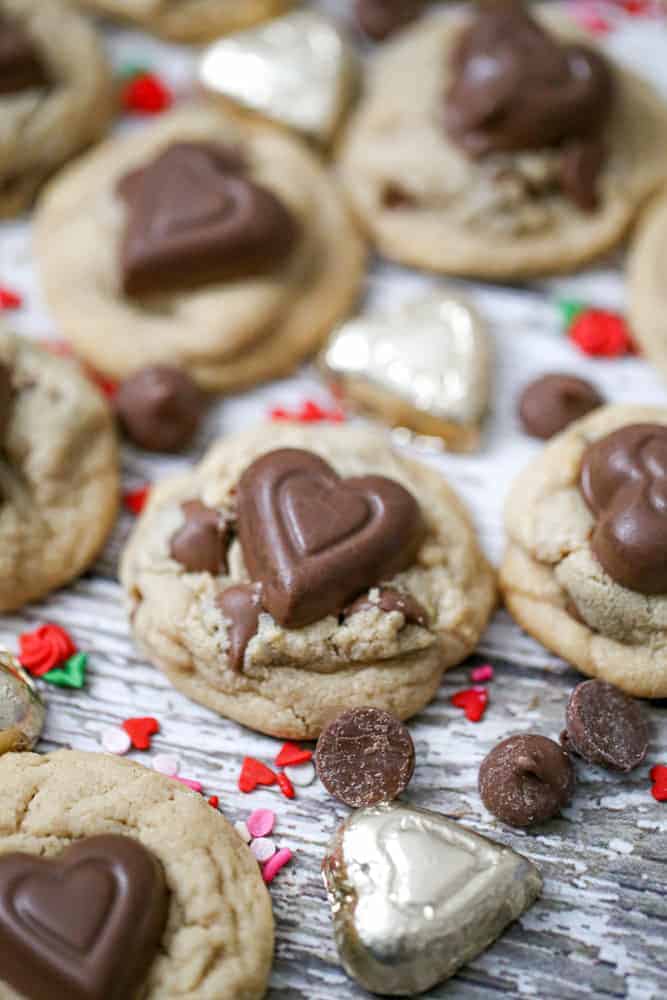Chocolate Heart Peanut Butter Cookies