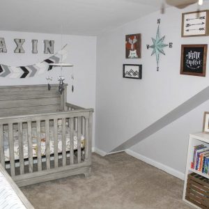 Woodland themed nursery | Adventure Themed Nursery | Thrifted & Taylor'd | www.thriftedandtaylord.com