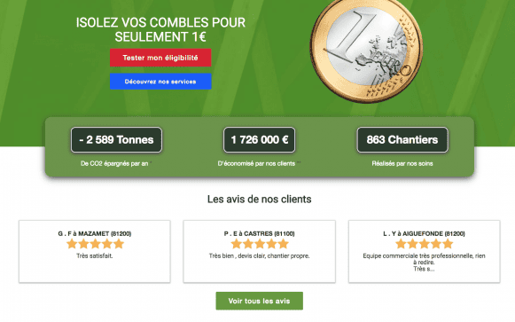 Capture d'écran du site internet IsoSud