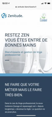 Capture d'écran du site mobile Zenitude
