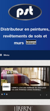 Capture d'écran du site internet mobile PST