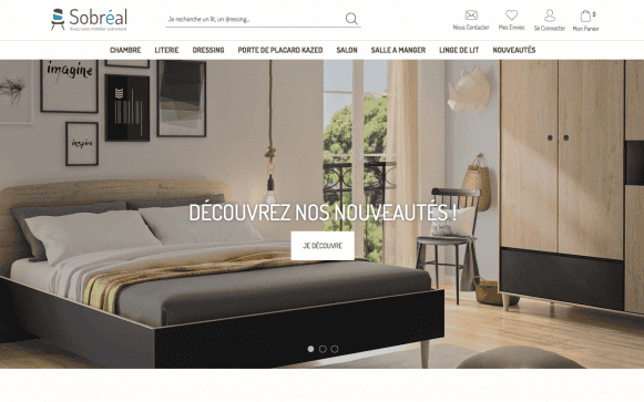 Capture d'écran du site internet Sobréal