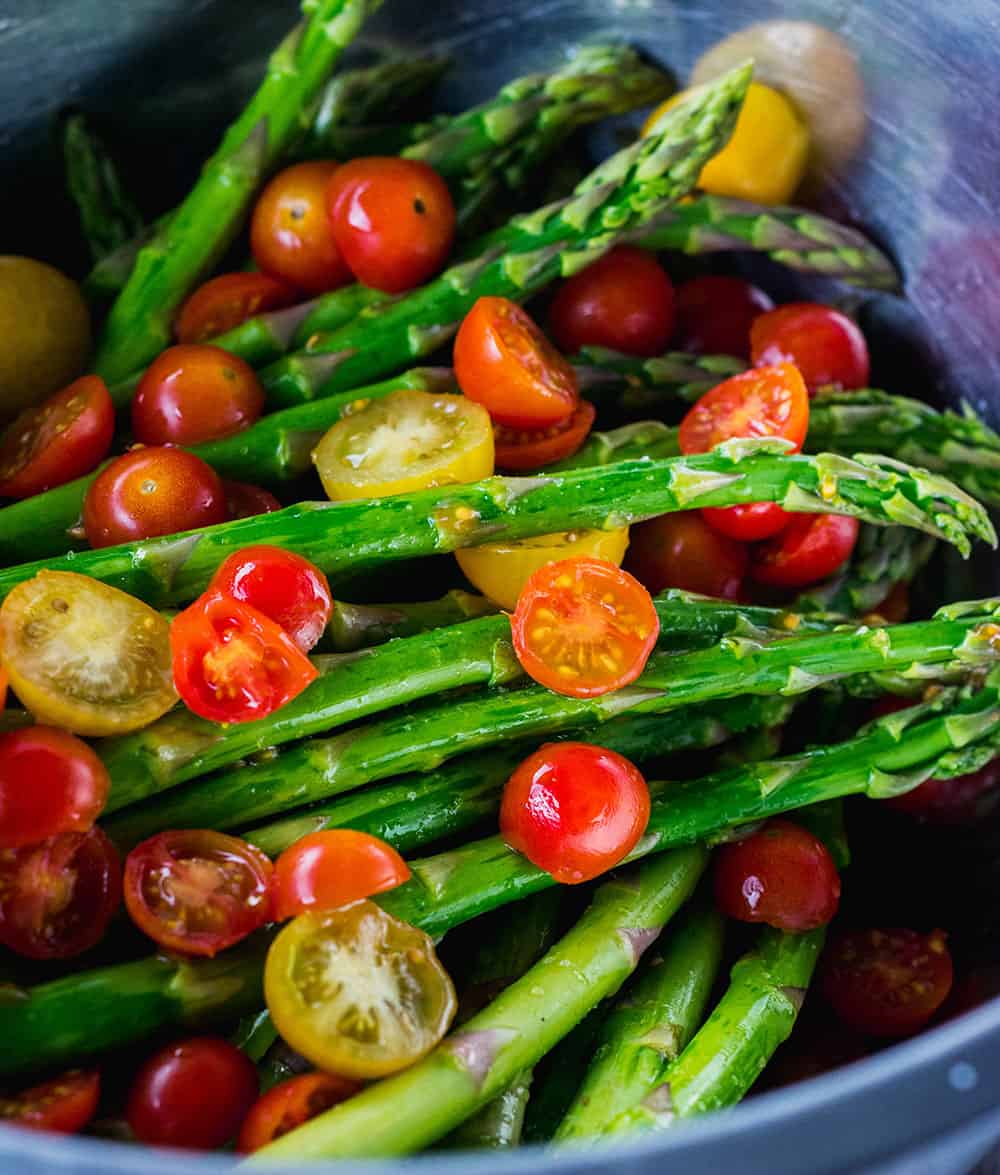 Oven Roasted Asparagus and Tomatoes Healthier Steps