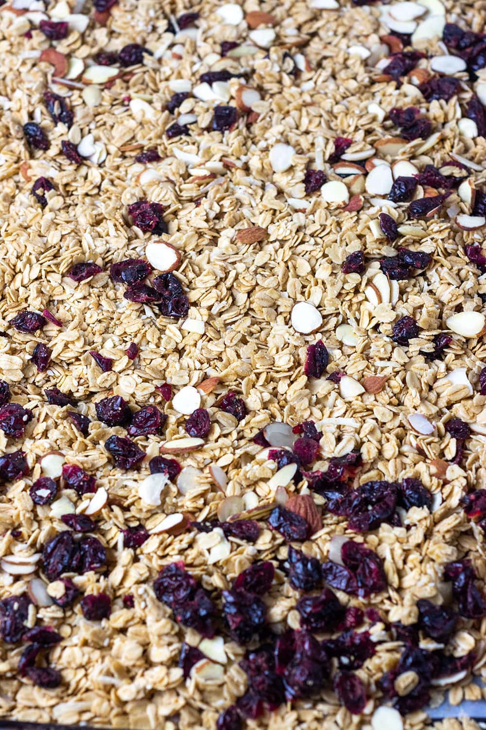 granola on tray
