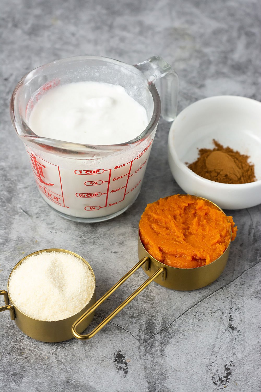 Ingredients for pumpkin caramel sauce