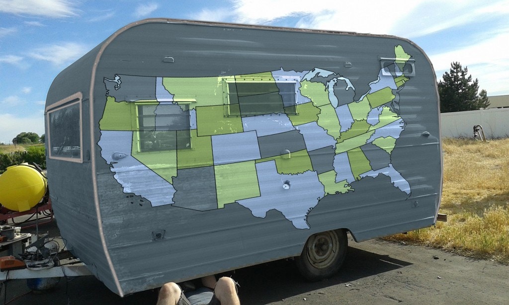 the idea for a large sacel travel map to show where we've been