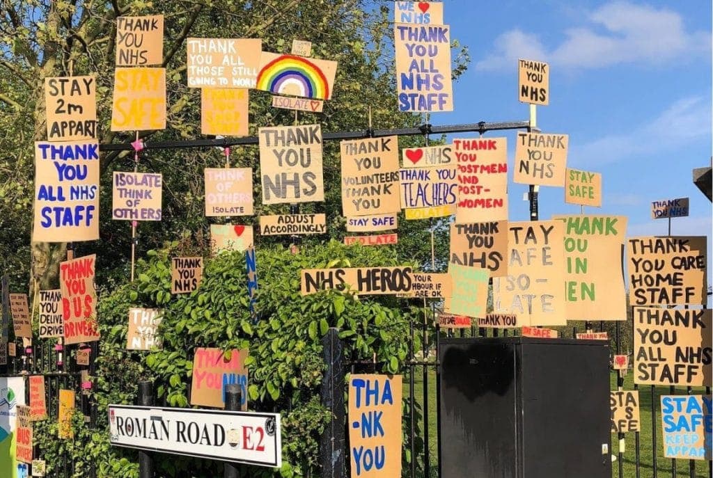 A tribute to healthcare workers in East London.