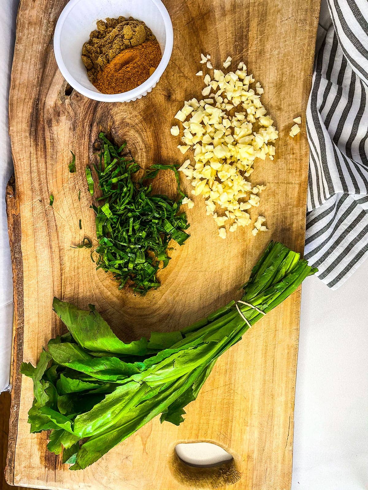 ingredients for curry channa