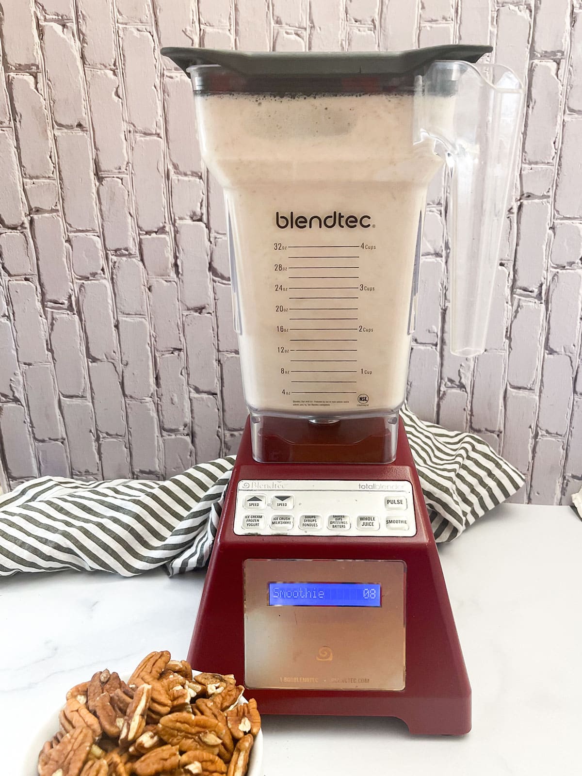 blender with pecan milk