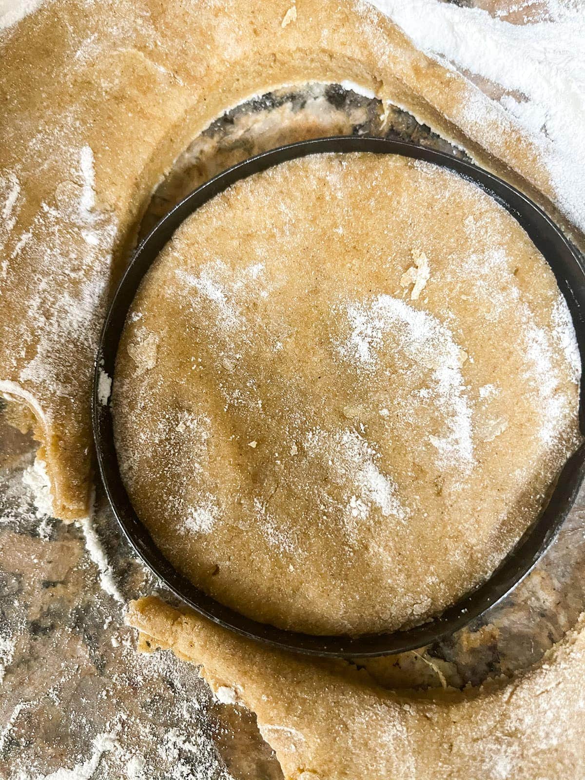 cutting out bulla cakes with cookie cutter