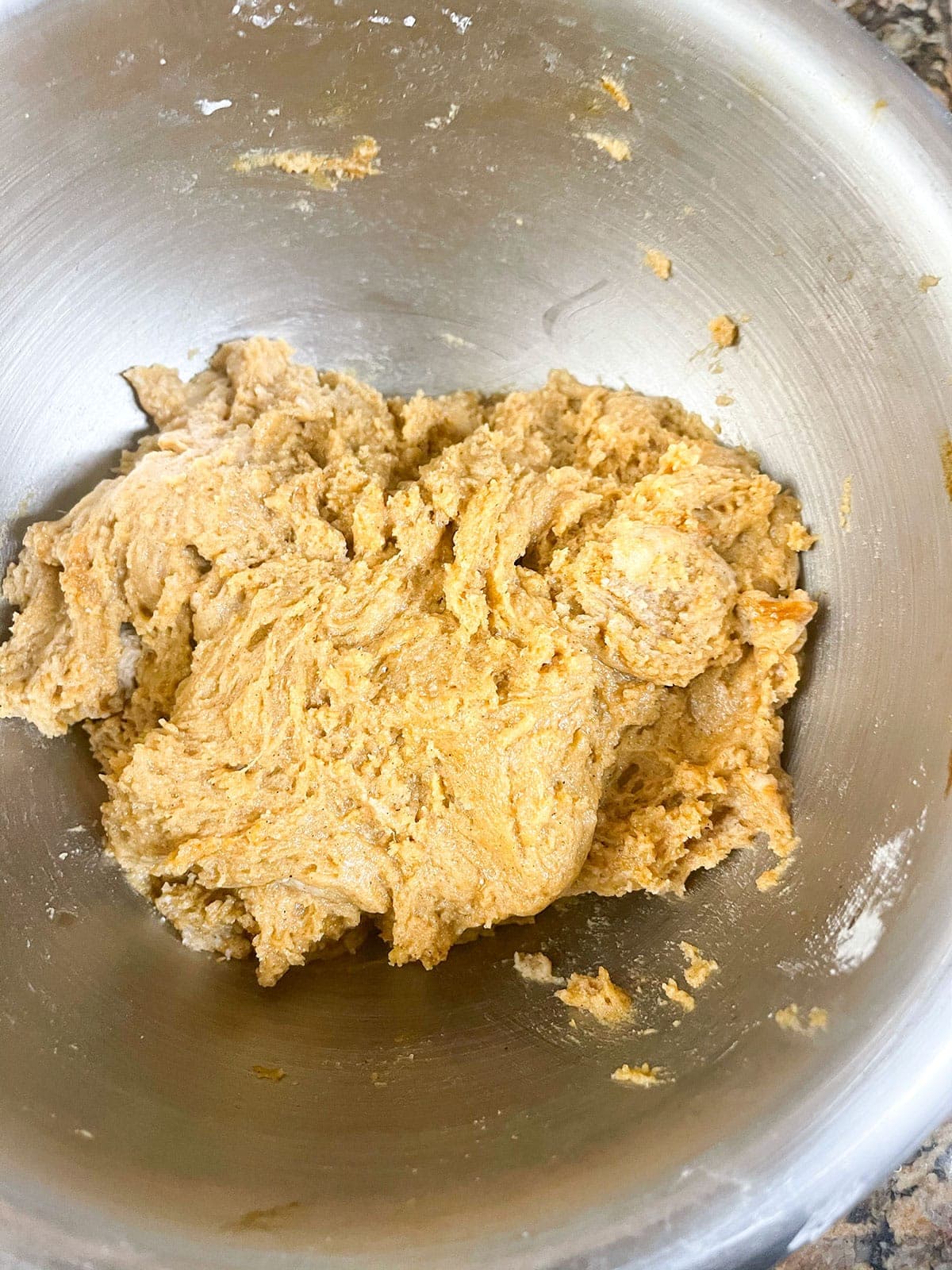 bulla dough in silver bowl