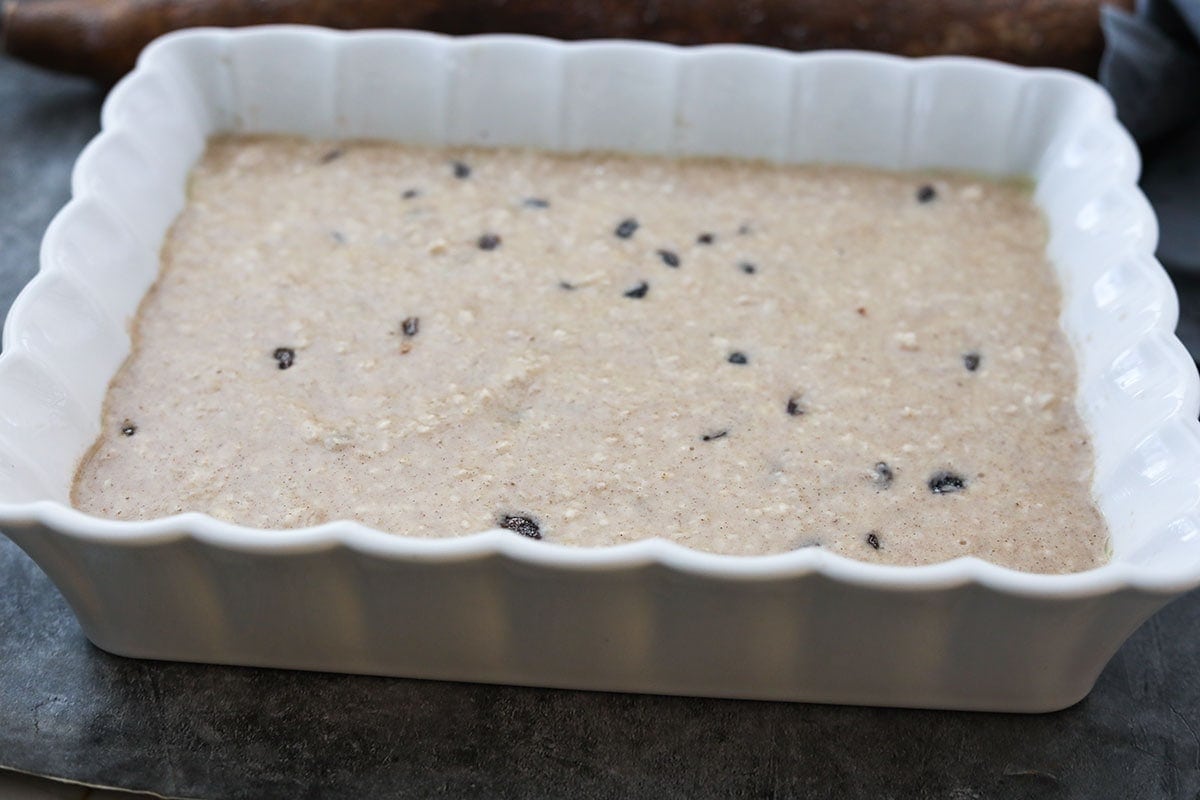 cassava pone batter in pan