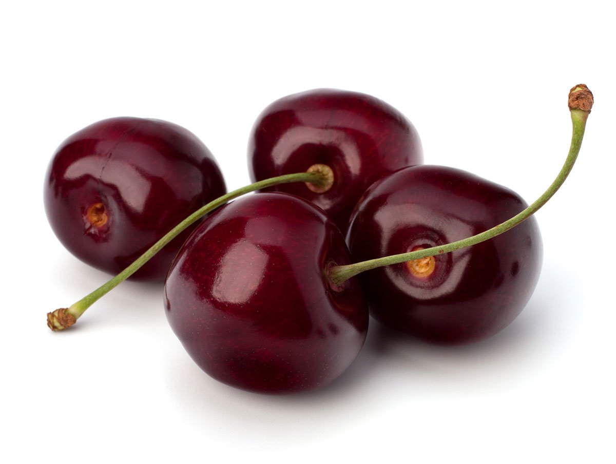 cherries on white background