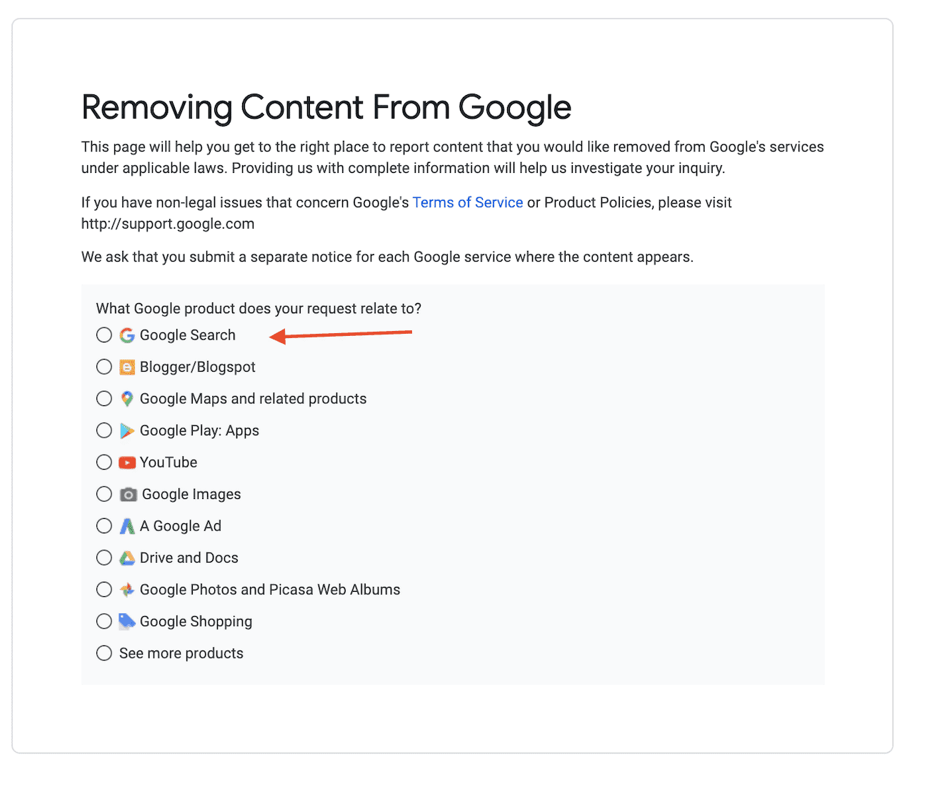 reporting content to google - google search Screen Shot 2021-07-08 at 7.57.12 AM How to Remove News Article from Google Search