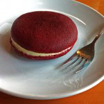 Red Velvet Whoopie Pie on a Plate