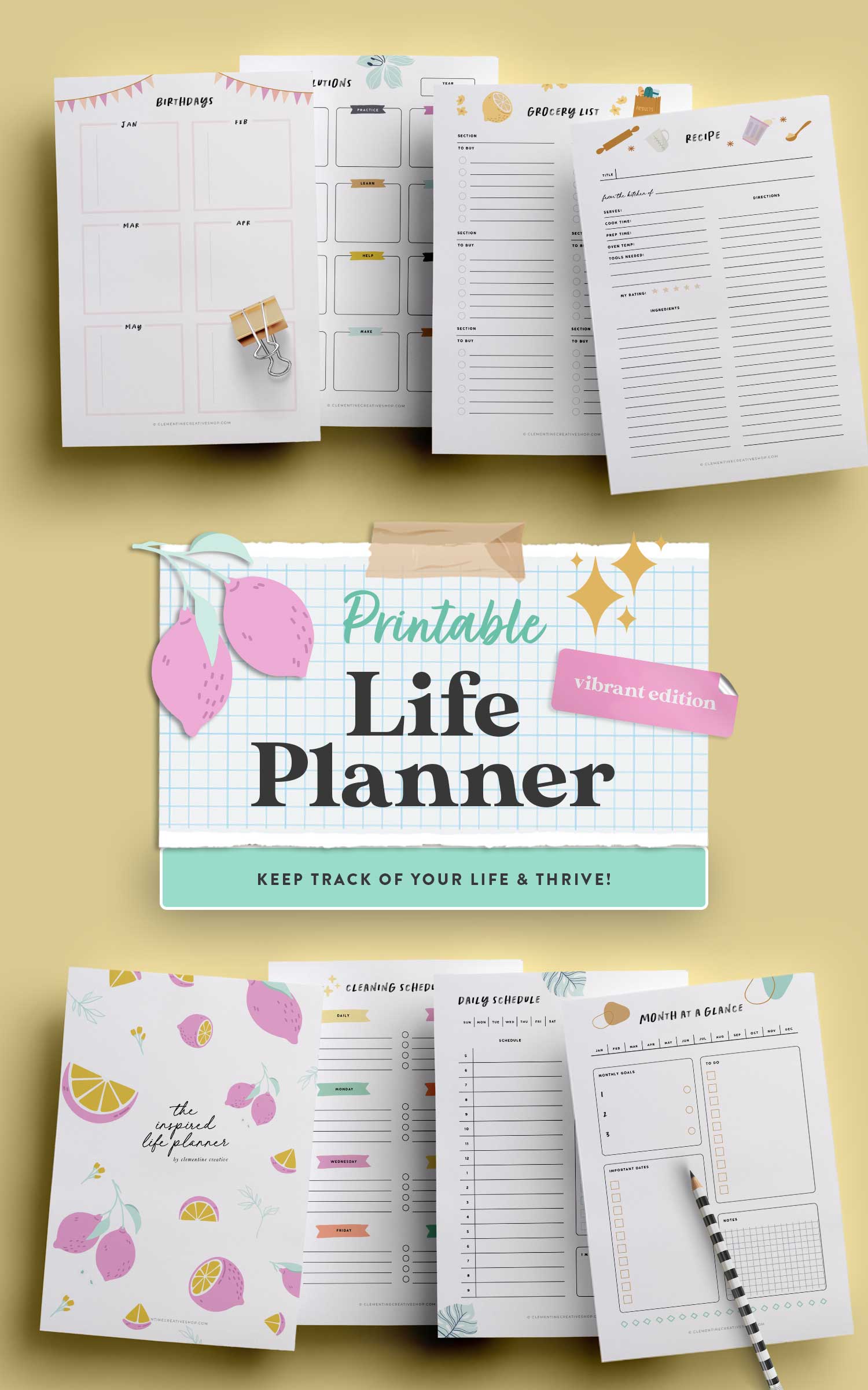 Printable Life Planner Get Organized Today and Reduce Overwhelm