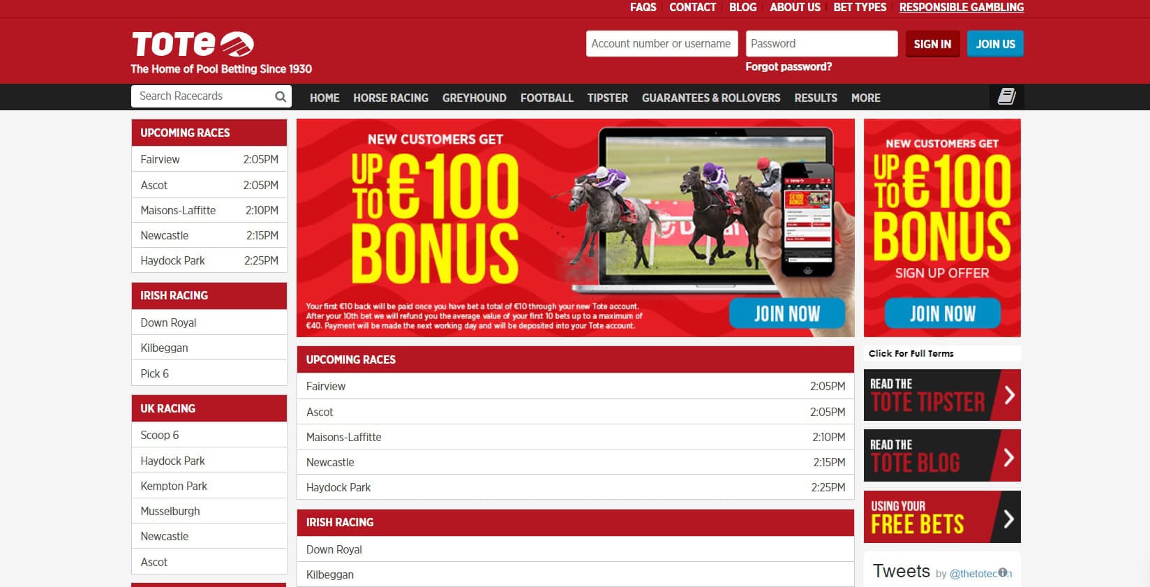 Tote Free Bet