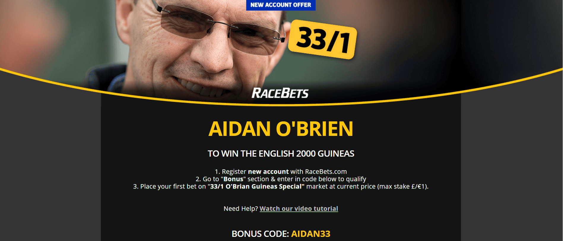 Aidan O'Brien 33/1 to Win the 2000 Guineas