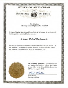 Arkansas Medical Marijuana Act of 2012 Arkansas Medical Marijuana Act of 2012