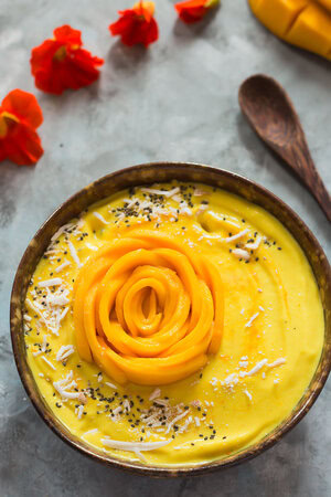 Mango Smoothie Bowl with Mango Rose