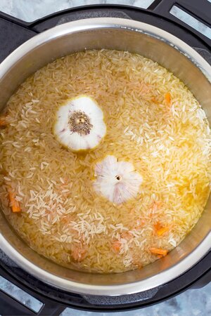 Uzbek Plov in Instant Pot before cooking