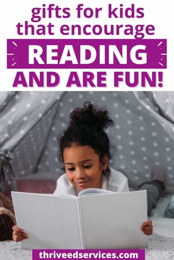 gifts that encourage reading and are fun pinterest image