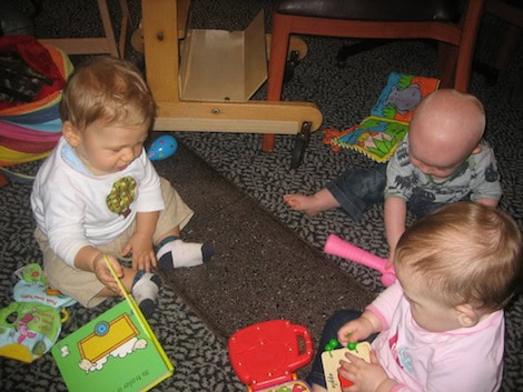 Babies playing