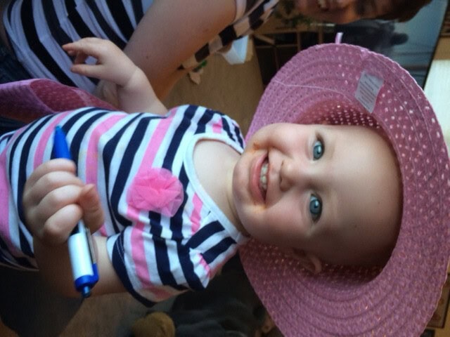 and when we went to pick Denver up grandma got her a new purse and hat, I think she liked it...