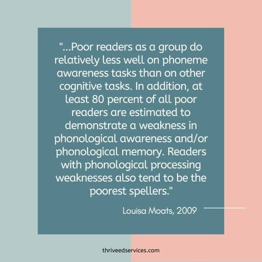 Louisa Moats quote about poor readers