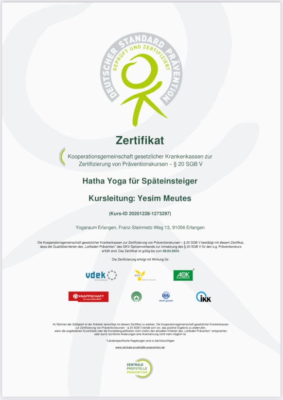 krankenkassen -zertifizierung präventionskurse