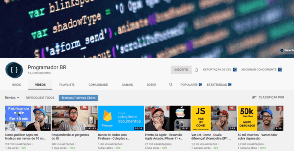9 canais no youtube sobre programacao programador br igor oliveira