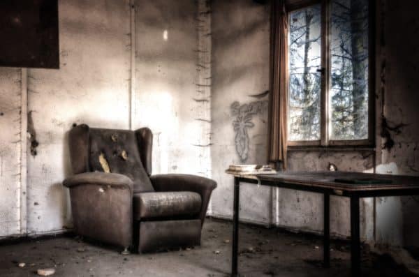 lost places, room, chair