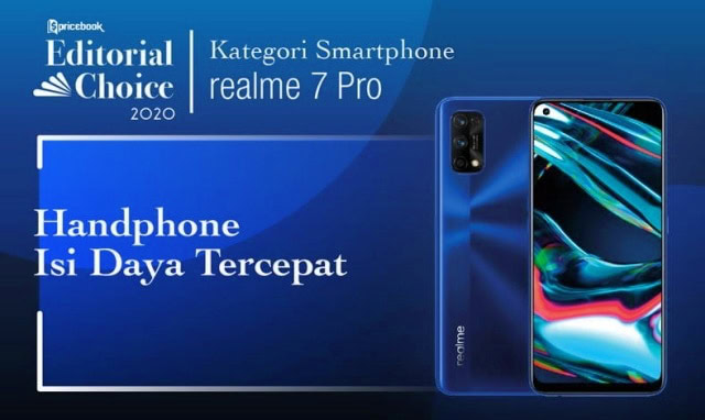 Rekomendasi Pricebook kategori Smartphone dengan Isi Daya Tercepat adalah Realme 7 Pro
