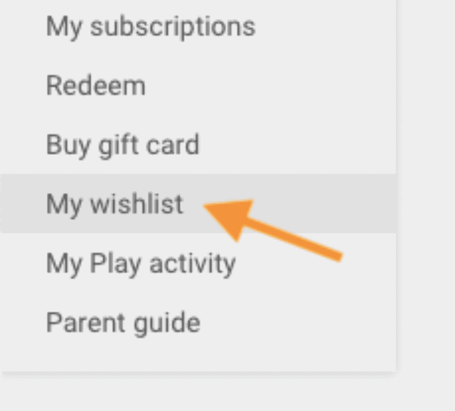 wishlist apps google play store