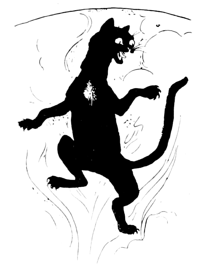 Cat Sith from More English Fairy Tales by Joseph Jacobs, illustrated by John D. Batten, 1894. Public Domain.